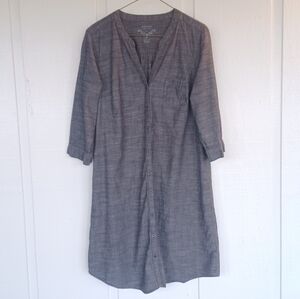 100% Cotton Dress Sonoma Lifestyle Woman's Size L Tunic Grey-Blue Natural Fibers